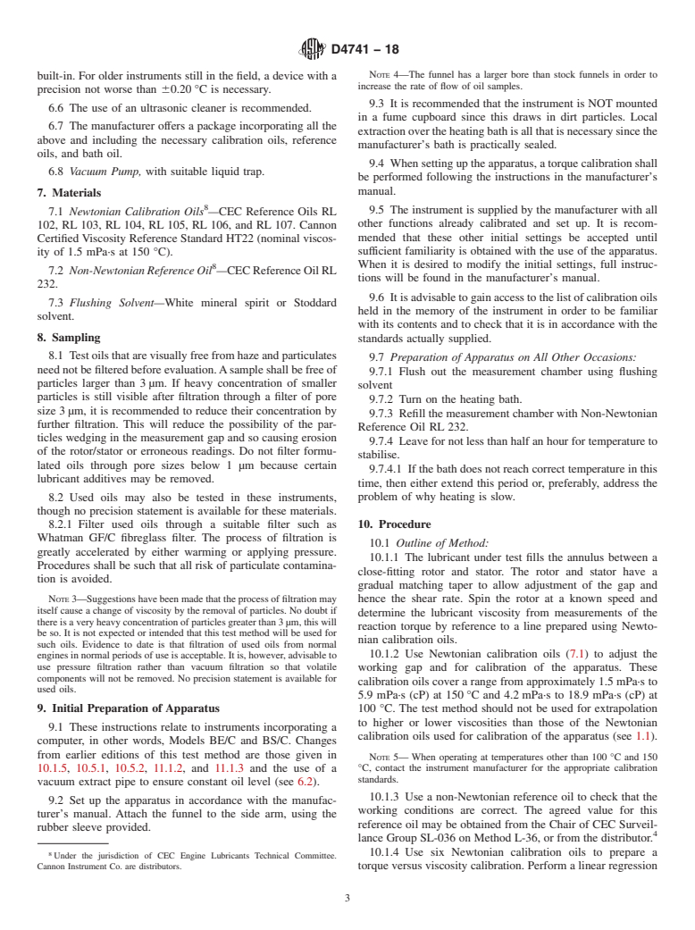 ASTM D4741-18 - Standard Test Method for Measuring Viscosity at High Temperature and High Shear Rate  by Tapered-Plug Viscometer