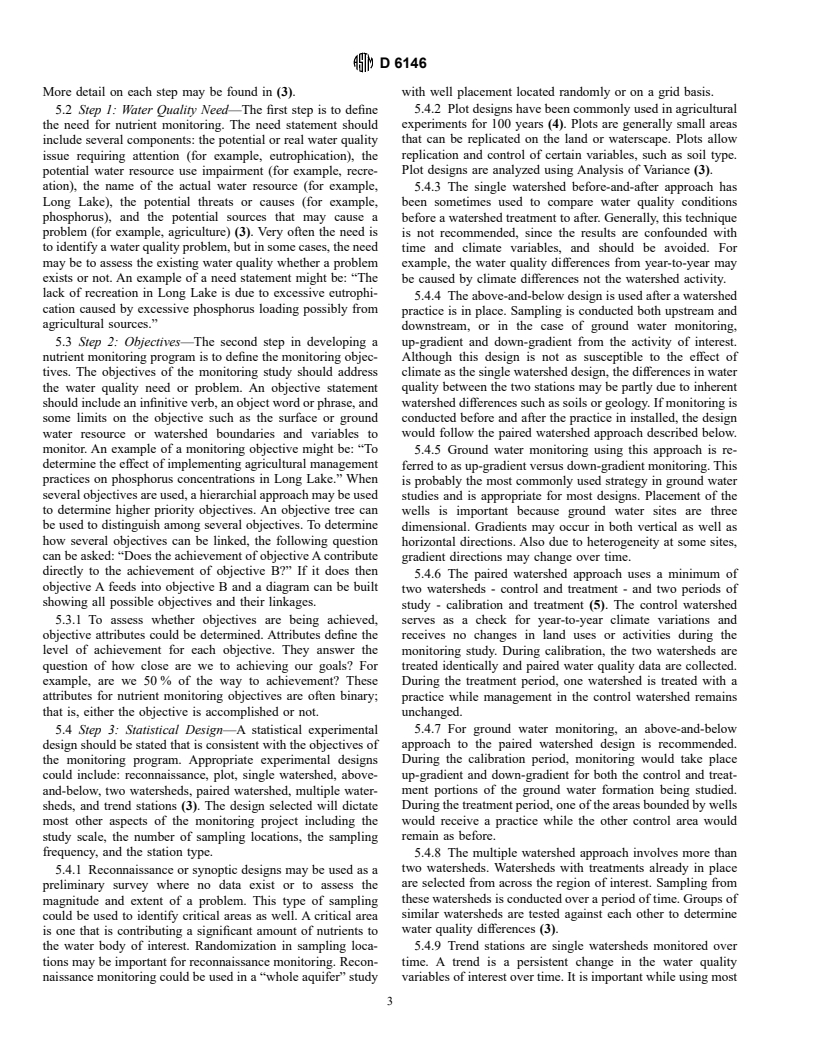 ASTM D6146-97 - Standard Guide for Monitoring Aqueous Nutrients in Watersheds