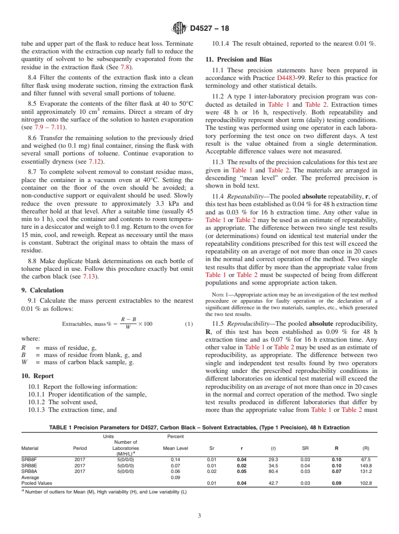 ASTM D4527-18 - Standard Test Method for Carbon Black&#x2014;Solvent Extractables