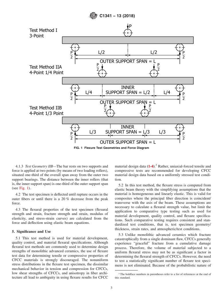 ASTM C1341-13(2018) - Standard Test Method for  Flexural Properties of Continuous Fiber-Reinforced Advanced   Ceramic Composites