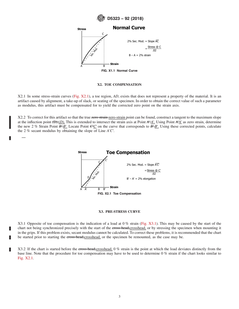 REDLINE ASTM D5323-92(2018) - Standard Practice for  Determination of 2&#x2009;% Secant Modulus for Polyethylene   Geomembranes