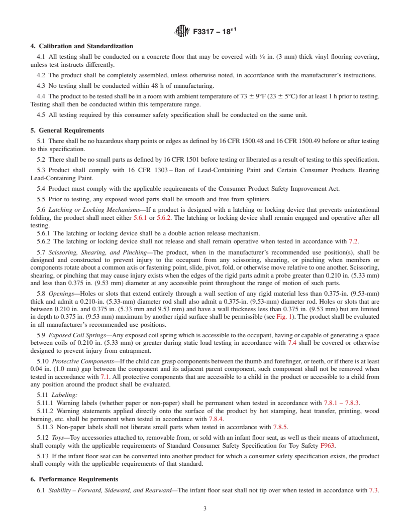 REDLINE ASTM F3317-18e1 - Standard Consumer Safety Specification for Infant Floor Seats
