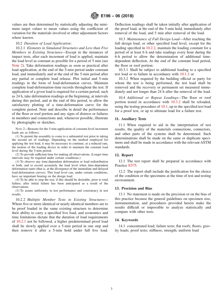 ASTM E196-06(2018) - Standard Practice for Gravity Load Testing of Floors and Low Slope Roofs