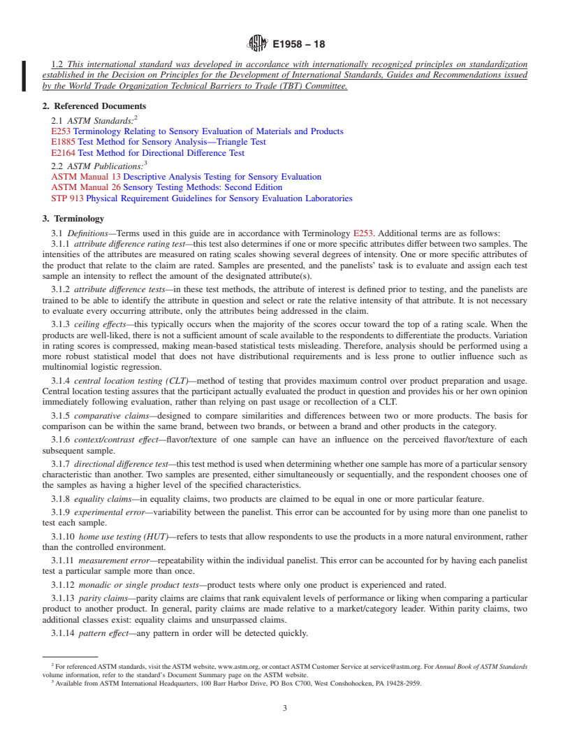 REDLINE ASTM E1958-18 - Standard Guide for  Sensory Claim Substantiation