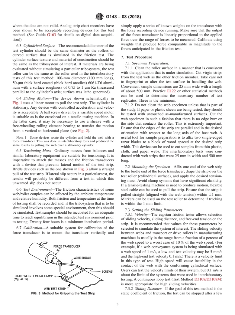 ASTM G143-03(2018) - Standard Test Method for  Measurement of Web/Roller Friction Characteristics