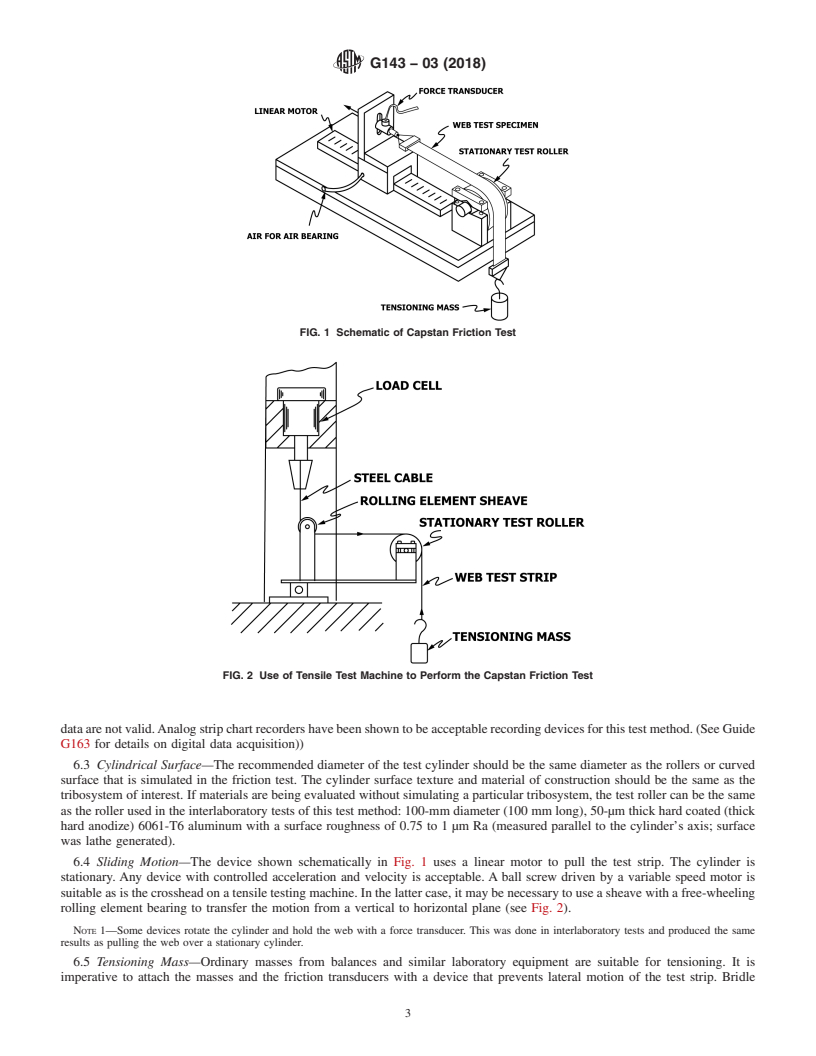 REDLINE ASTM G143-03(2018) - Standard Test Method for  Measurement of Web/Roller Friction Characteristics