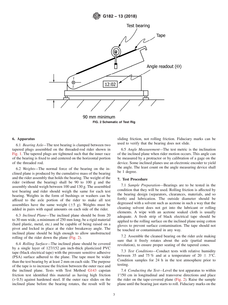 ASTM G182-13(2018) - Standard Test Method for  Determination of the Breakaway Friction Characteristics of  Rolling Element Bearings