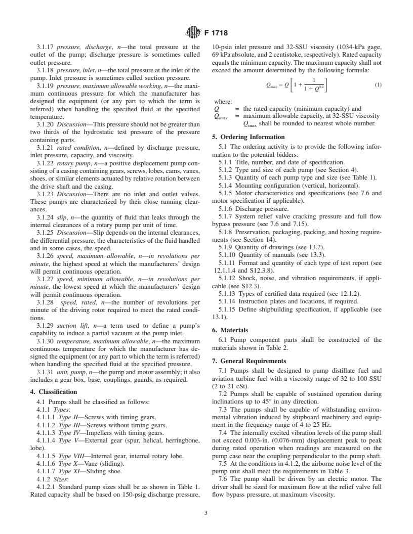 ASTM F1718-01 - Standard Specification for Rotary Positive Displacement Distillate Fuel Pumps