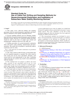ASTM D5875/D5875M-18 ASTM D5875/D5875M-18 - Standard Guide for Use of Cable-Tool Drilling and Sampling Methods for Geoenvironmental Exploration and Installation of Subsurface Water Quality Monitoring Devices - Page 1 preview