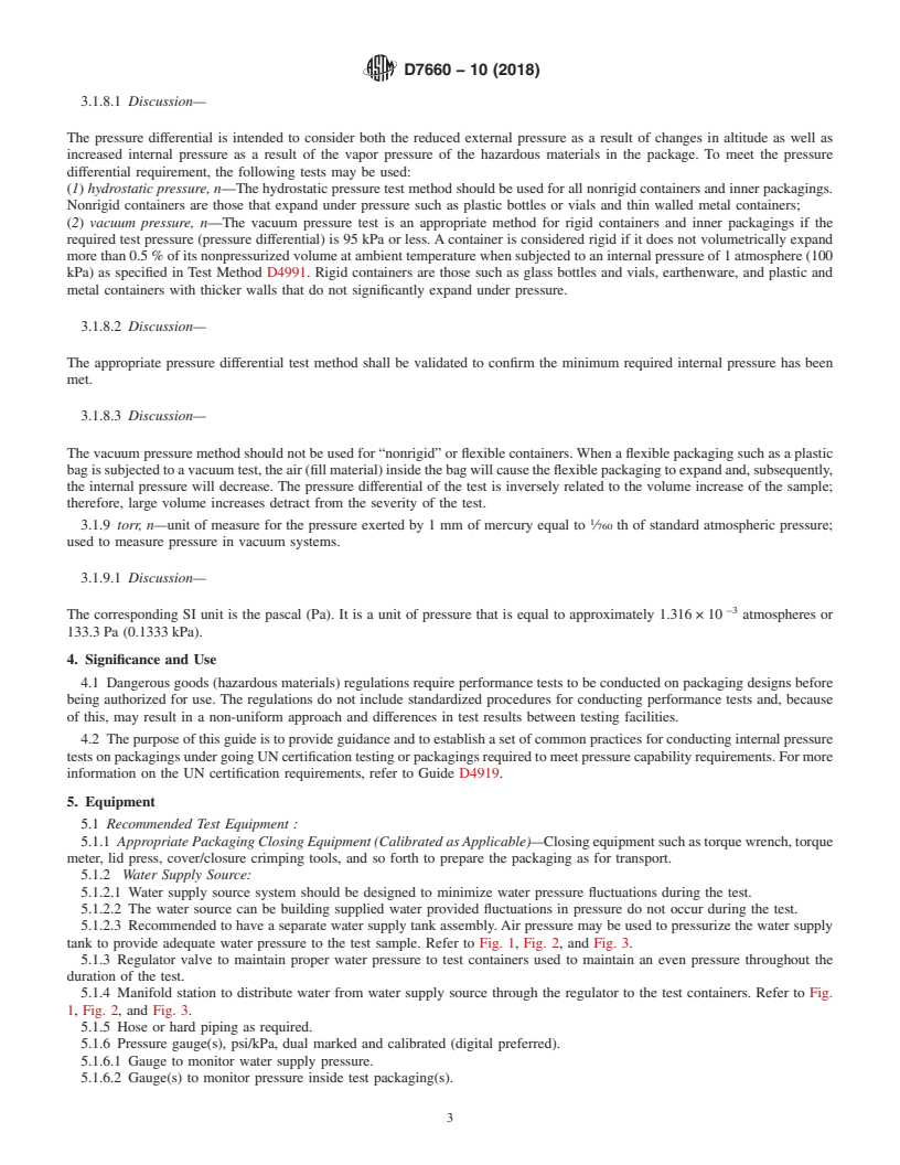 REDLINE ASTM D7660-10(2018) - Standard Guide for  Conducting Internal Pressure Tests on United Nations (UN) Packagings