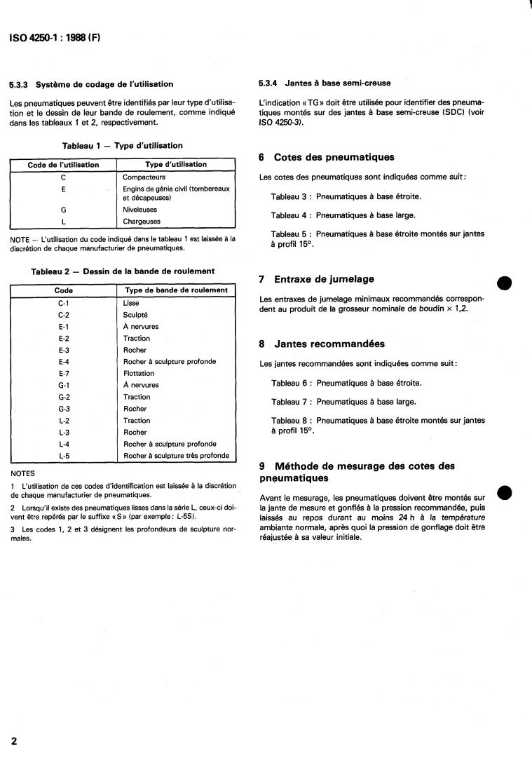 ISO 4250-1:1988 ISO 4250-1:1988 - Narrow and wide base off-road tyres and rims — Part 1: Tyre designation and dimensions
Released:3/10/1988 - Page 4 preview
