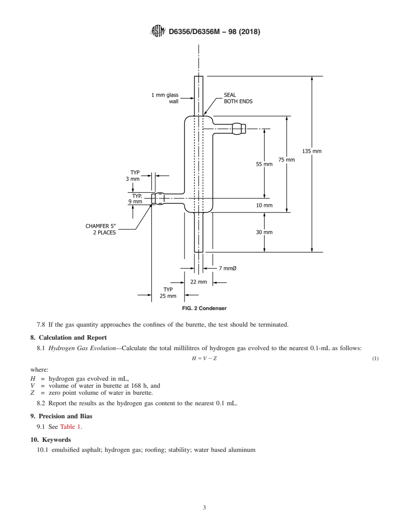 REDLINE ASTM D6356/D6356M-98(2018) - Standard Test Method for  Hydrogen Gas Generation of Aluminum Emulsified Asphalt Used   as a Protective Coating for Roofing