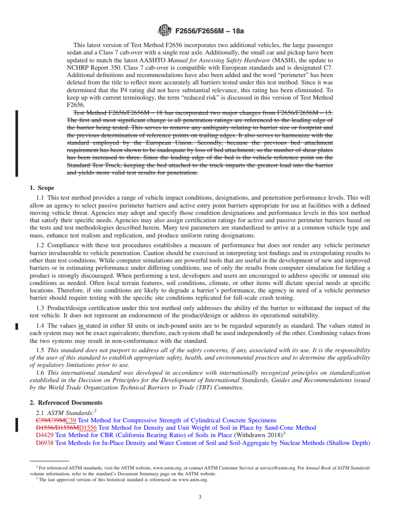 REDLINE ASTM F2656/F2656M-18a - Standard Test Method for  Crash Testing of Vehicle Security Barriers