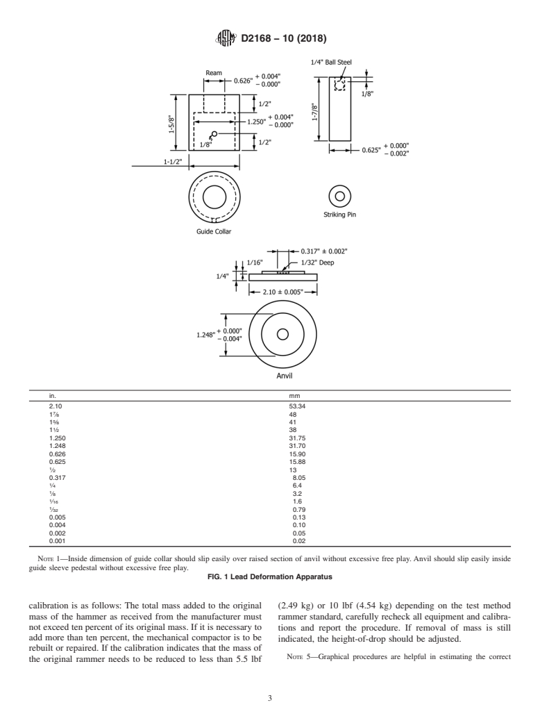 ASTM D2168-10(2018) - Standard Practices for Calibration of Laboratory Mechanical-Rammer Soil Compactors