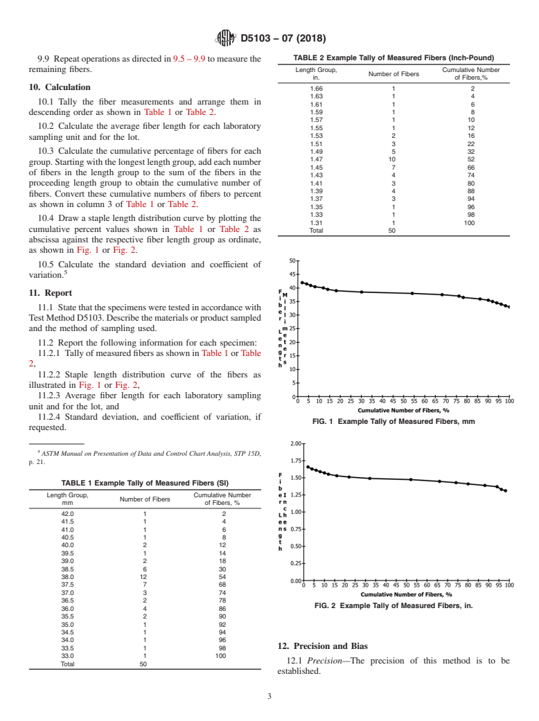 ASTM D5103-07(2018) - Standard Test Method for  Length and Length Distribution of Manufactured Staple Fibers  (Single-Fiber Test)