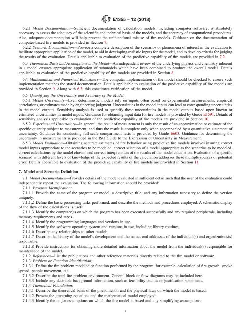 REDLINE ASTM E1355-12(2018) - Standard Guide for  Evaluating the Predictive Capability of Deterministic Fire  Models