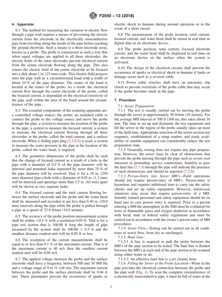 ASTM F2550-13(2018) - Standard Practice for Locating Leaks in Sewer Pipes By Measuring the Variation of  Electric Current Flow Through the Pipe Wall (Withdrawn 2022)