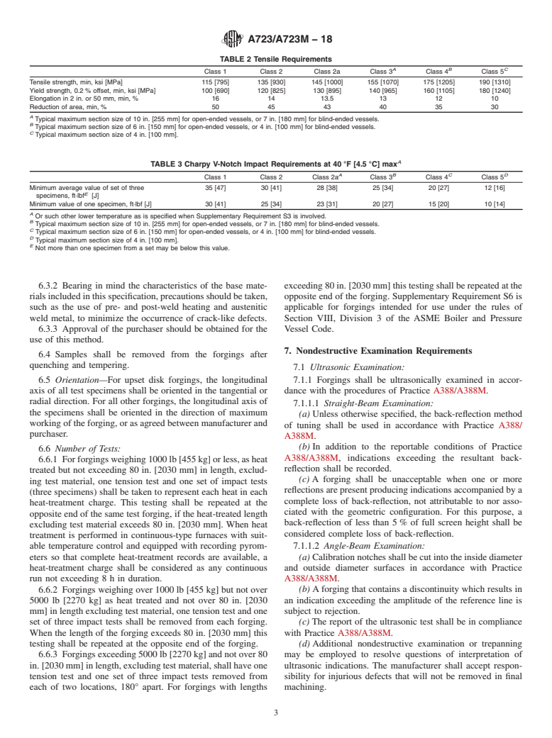 ASTM A723/A723M-18 - Standard Specification for Alloy Steel Forgings for High-Strength Pressure Component Application