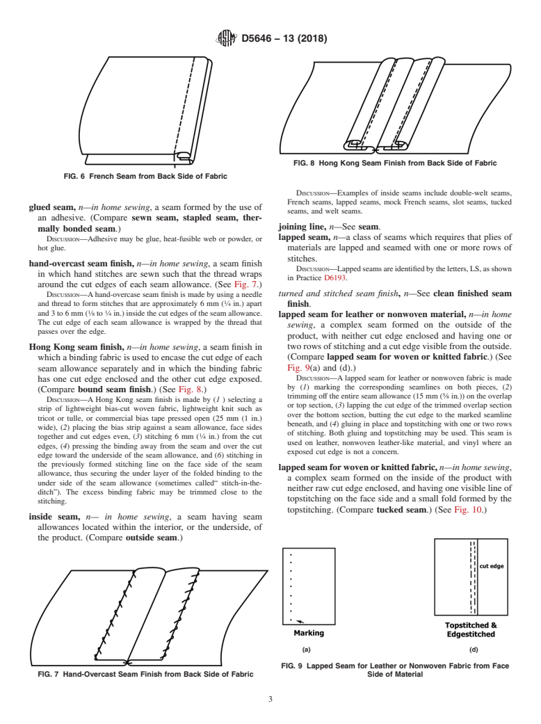 ASTM D5646-13(2018) - Standard Terminology Relating to Seams and ...