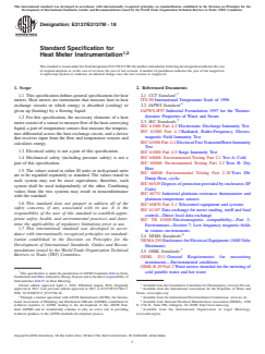 ASTM E3137/E3137M-18 ASTM E3137/E3137M-18 - Standard Specification for Heat Meter Instrumentation - Page 1 preview
