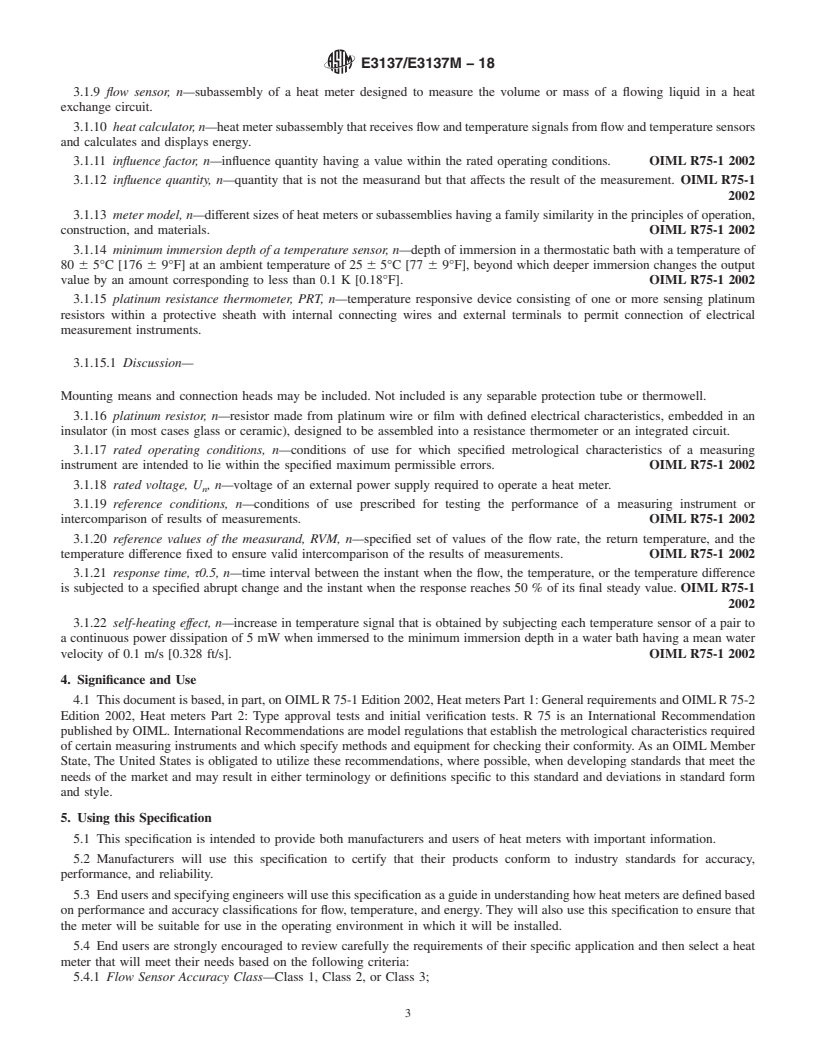 REDLINE ASTM E3137/E3137M-18 - Standard Specification for Heat Meter Instrumentation