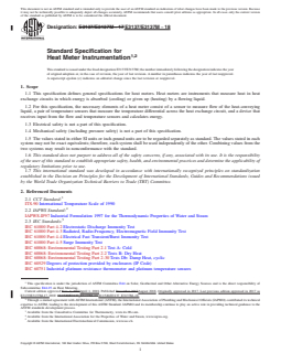 ASTM E3137/E3137M-18 REDLINE ASTM E3137/E3137M-18 - Standard Specification for Heat Meter Instrumentation - Page 1 preview