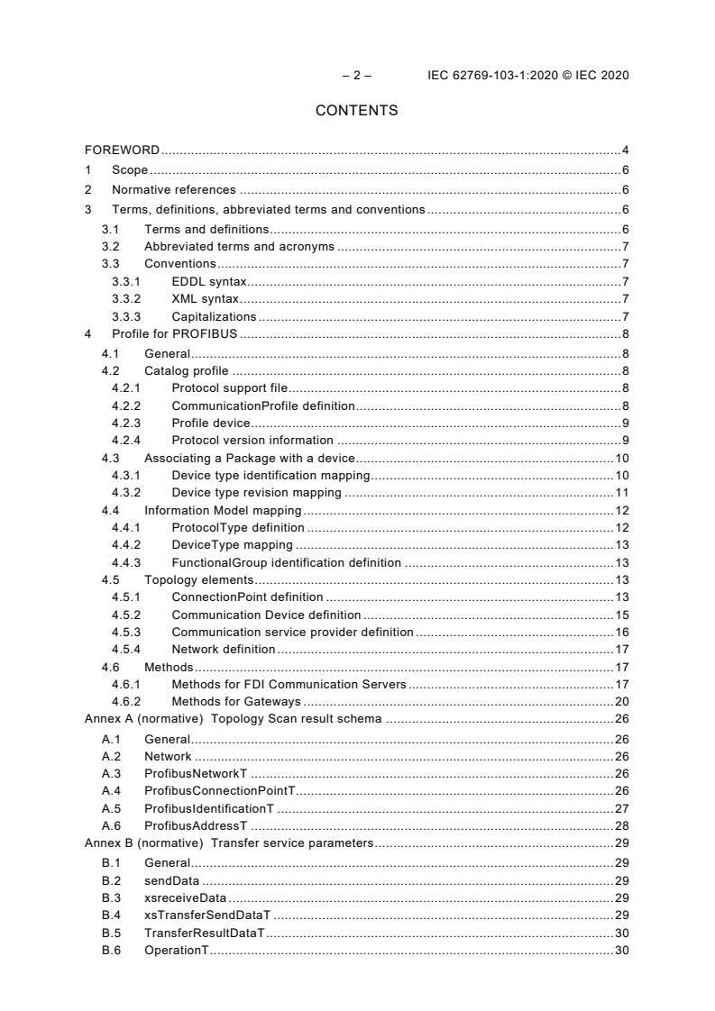 IEC 62769-103-1:2020 IEC 62769-103-1:2020 - Field Device Integration (FDI) - Part 103-1: Profiles - PROFIBUS - Page 4 preview