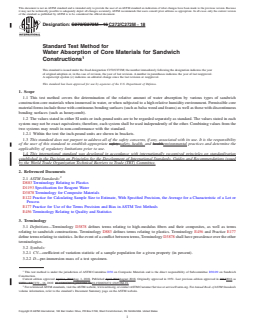 ASTM C272/C272M-18 REDLINE ASTM C272/C272M-18 - Standard Test Method for Water Absorption of Core Materials for Sandwich Constructions - Page 1 preview
