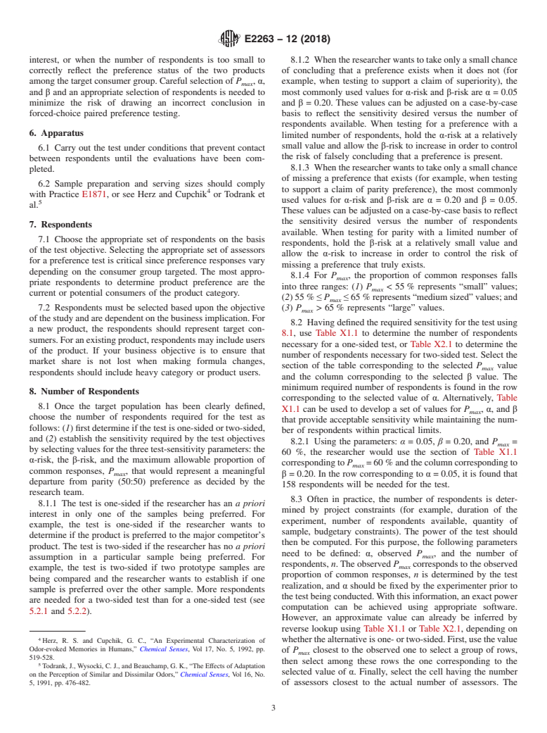 ASTM E2263-12(2018) - Standard Test Method for  Paired Preference Test