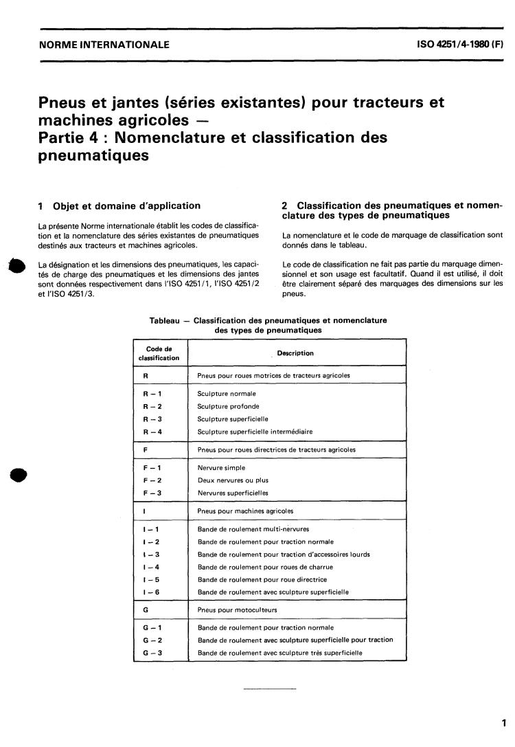 ISO 4251-4:1980 - Tyres and rims (Existing series) for agricultural tractors and machines — Part 4: Tyres classification and nomenclature
Released:4/1/1980
