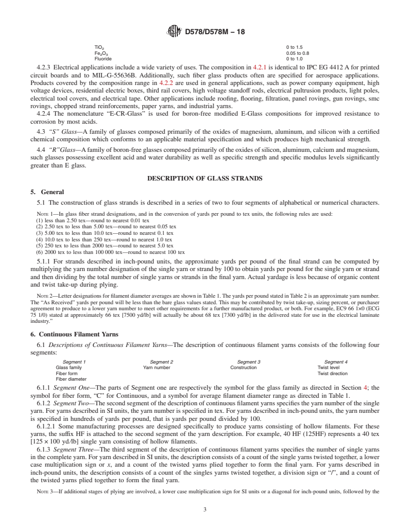 REDLINE ASTM D578/D578M-18 - Standard Specification for  Glass Fiber Strands