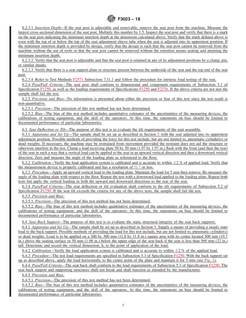 REDLINE ASTM F3023-18 - Standard Test Methods for Evaluating Design and Performance Characteristics of Stationary  Upright and Recumbent Exercise Bicycles and Upper and Total Body Ergometers