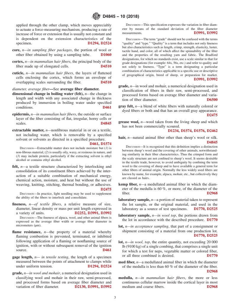 ASTM D4845-10(2018) - Standard Terminology Relating to  Wool