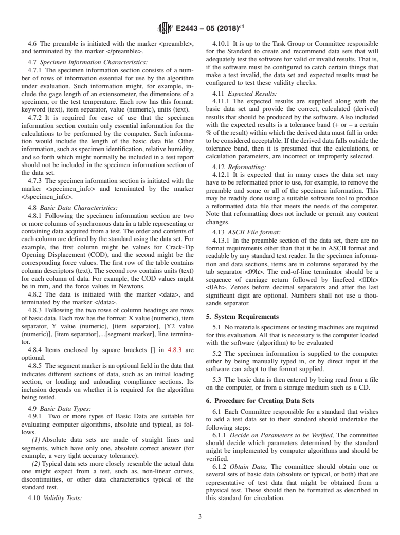 ASTM E2443-05(2018)e1 - Standard Guide for  Verifying Computer-Generated  Test Results Through The Use  Of Standard  Data Sets