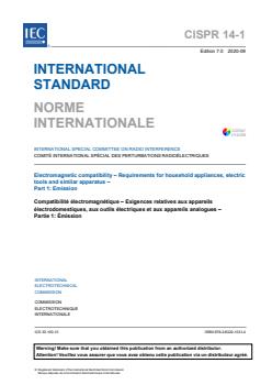 CISPR 14-1:2020 CISPR 14-1:2020 - Electromagnetic compatibility - Requirements for household appliances, electric tools and similar apparatus - Part 1: Emission - Page 3 preview