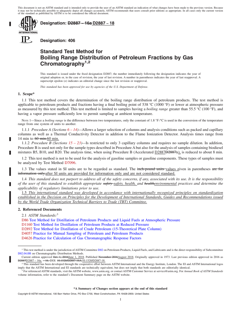 REDLINE ASTM D2887-18 - Standard Test Method for Boiling Range Distribution of Petroleum Fractions by Gas Chromatography
