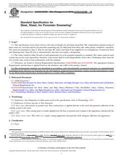 ASTM A424/A424M-18 REDLINE ASTM A424/A424M-18 - Standard Specification for Steel, Sheet, for Porcelain Enameling - Page 1 preview