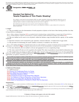 ASTM D882-18 REDLINE ASTM D882-18 - Standard Test Method for Tensile Properties of Thin Plastic Sheeting - Page 1 preview