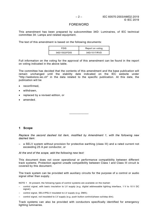 IEC 60570:2003/AMD2:2019 IEC 60570:2003/AMD2:2019 - Amendment 2 - Electrical supply track systems for luminaires - Page 4 preview
