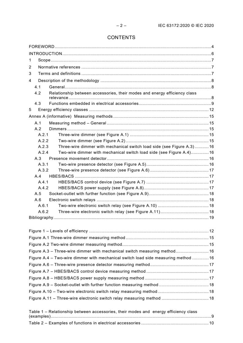 IEC 63172:2020 IEC 63172:2020 - Electrical accessories - Methodology for determining the energy efficiency class of electrical accessories - Page 4 preview