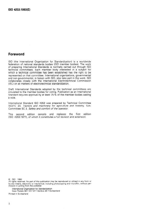 ISO 4253:1993 ISO 4253:1993 - Agricultural tractors -- Operator's seating accommodation -- Dimensions - Page 2 preview