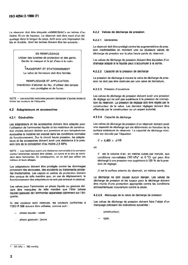ISO 4254-2:1986 ISO 4254-2:1986 - Tracteurs et matériels agricoles et forestiers -- Dispositifs techniques permettant d'assurer la sécurité - Page 4 preview