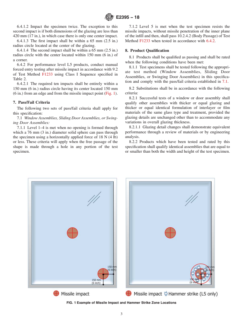 ASTM E2395-18 - Standard Specification for Voluntary Security Performance of Window and Door Assemblies  with Glazing Impact