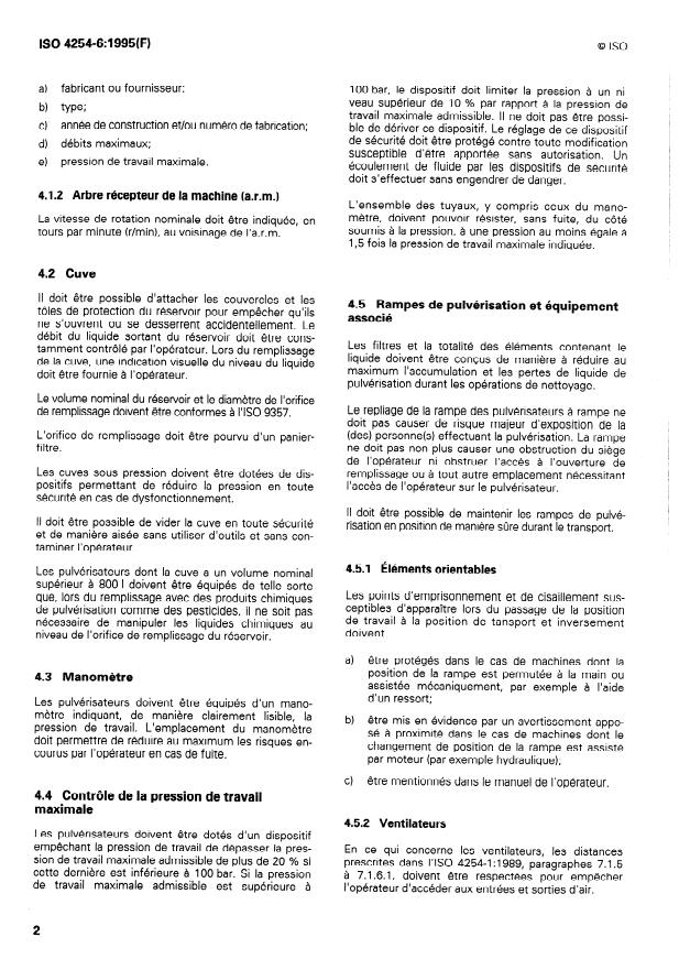 ISO 4254-6:1995 ISO 4254-6:1995 - Tracteurs et matériels agricoles et forestiers -- Dispositifs techniques permettant d'assurer la sécurité - Page 4 preview