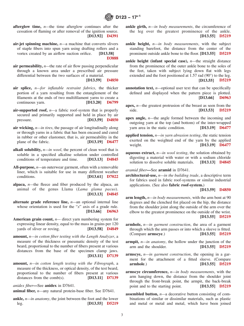 ASTM D123-17e1 - Standard Terminology Relating to  Textiles