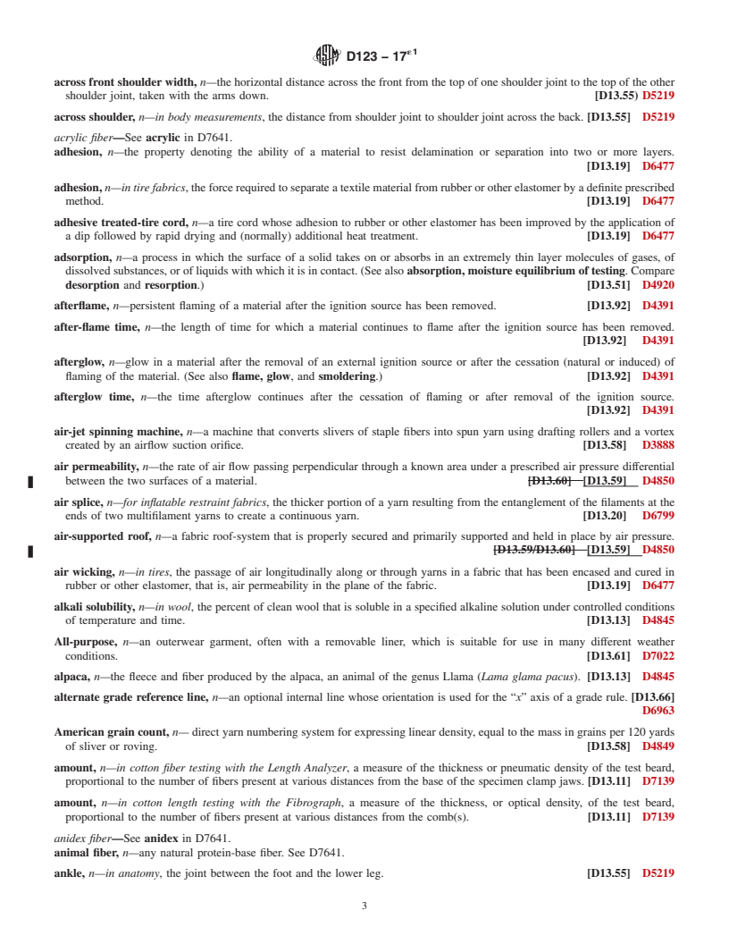 REDLINE ASTM D123-17e1 - Standard Terminology Relating to  Textiles