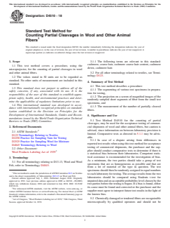 ASTM D4510-18 ASTM D4510-18 - Standard Test Method for Counting Partial Cleavages in Wool and Other Animal Fibers - Page 1 preview