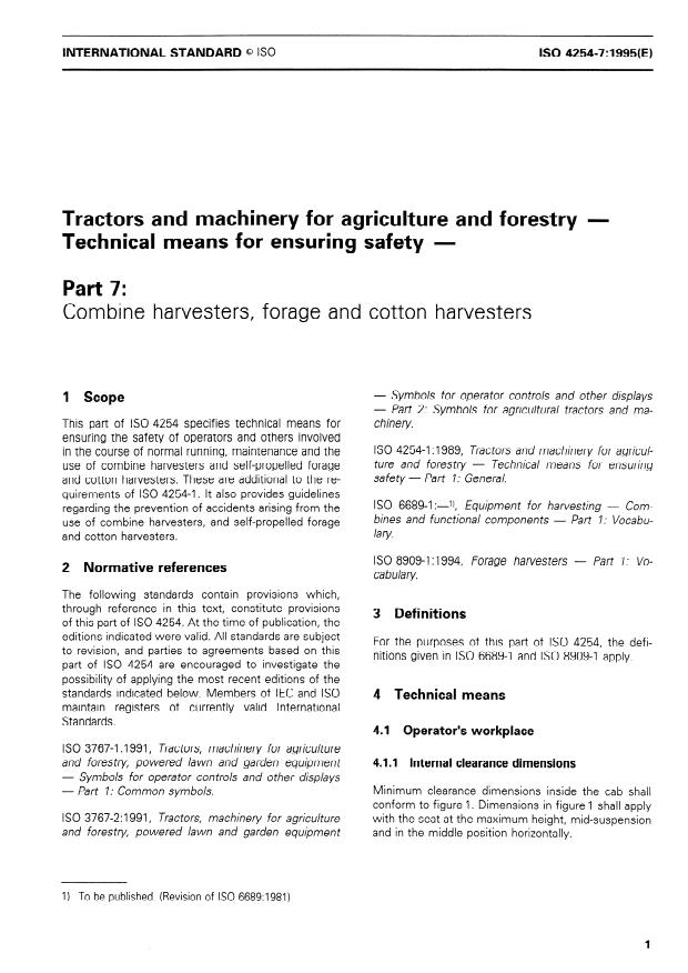 ISO 4254-7:1995 - Tractors and machinery for agriculture and forestry -- Technical means for ensuring safety