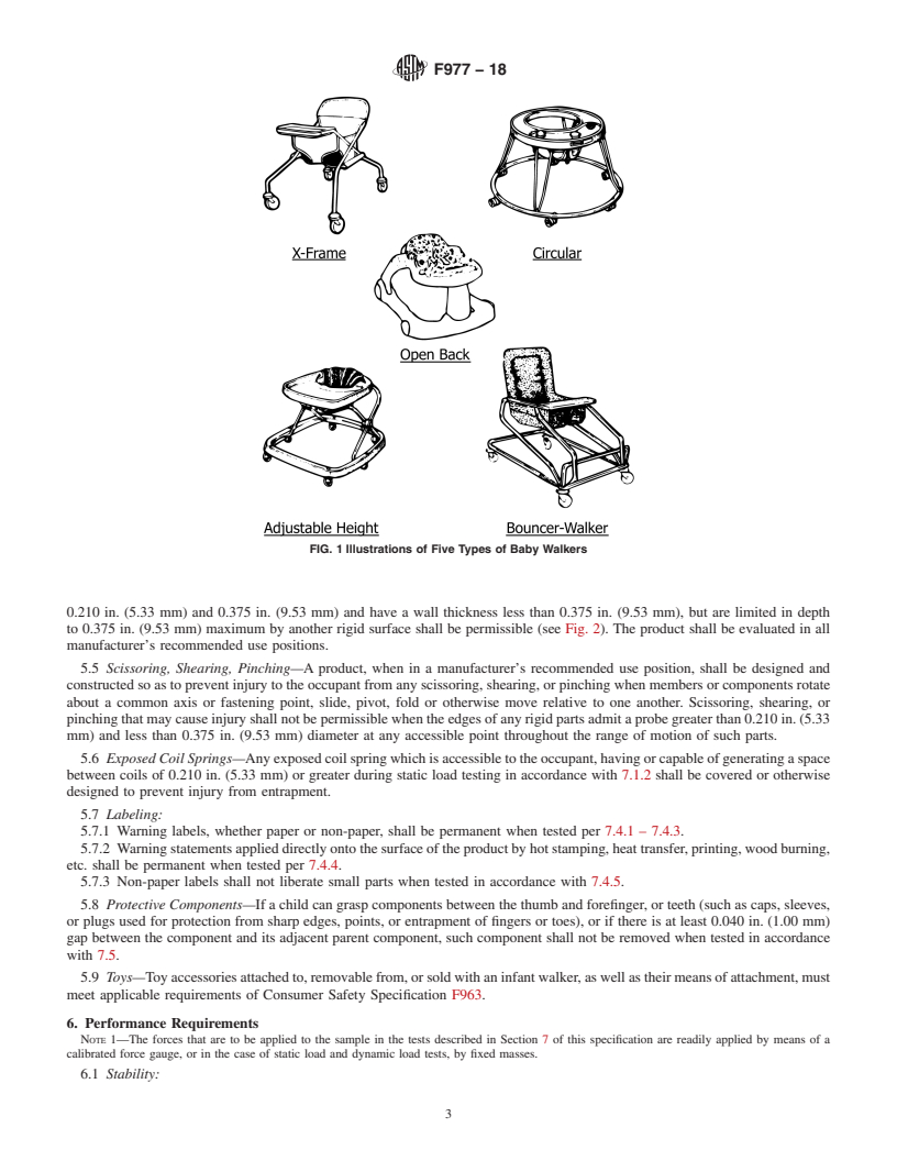 REDLINE ASTM F977-18 - Standard Consumer Safety Specification for  Infant Walkers