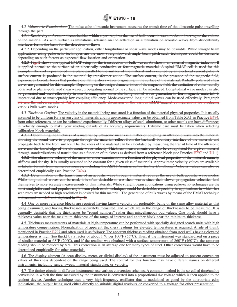 REDLINE ASTM E1816-18 - Standard Practice for  Measuring thickness by Pulse-Echo Electromagnetic Acoustic  Transducer (EMAT) Methods